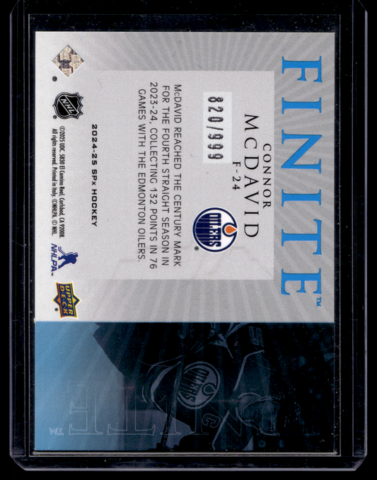 2024-25 Upper Deck SPx - Finite - Connor McDavid #F-24 /999