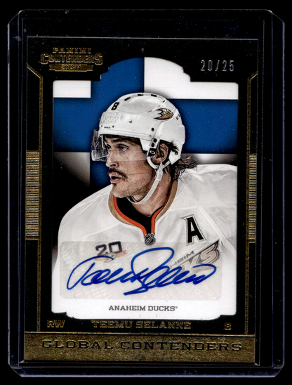 2013-14 Panini Playoff Contenders - Global Contenders - Teemu Selanne #GC-TMU /25