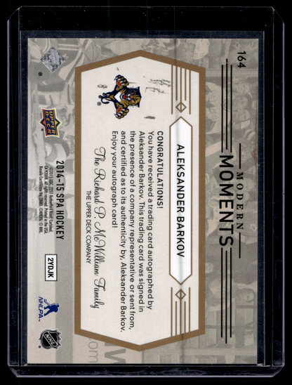 2014-15 Upper Deck SP Authentic - Modern Moments Autograph - Aleksander Barkov #164