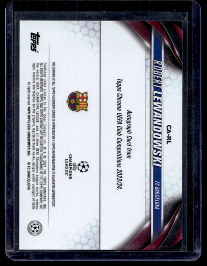2023-24 Topps Chrome UEFA Club Competitions - Chrome Autographs - Gold Refractor - Robert Lewandowski #CA-RL /50