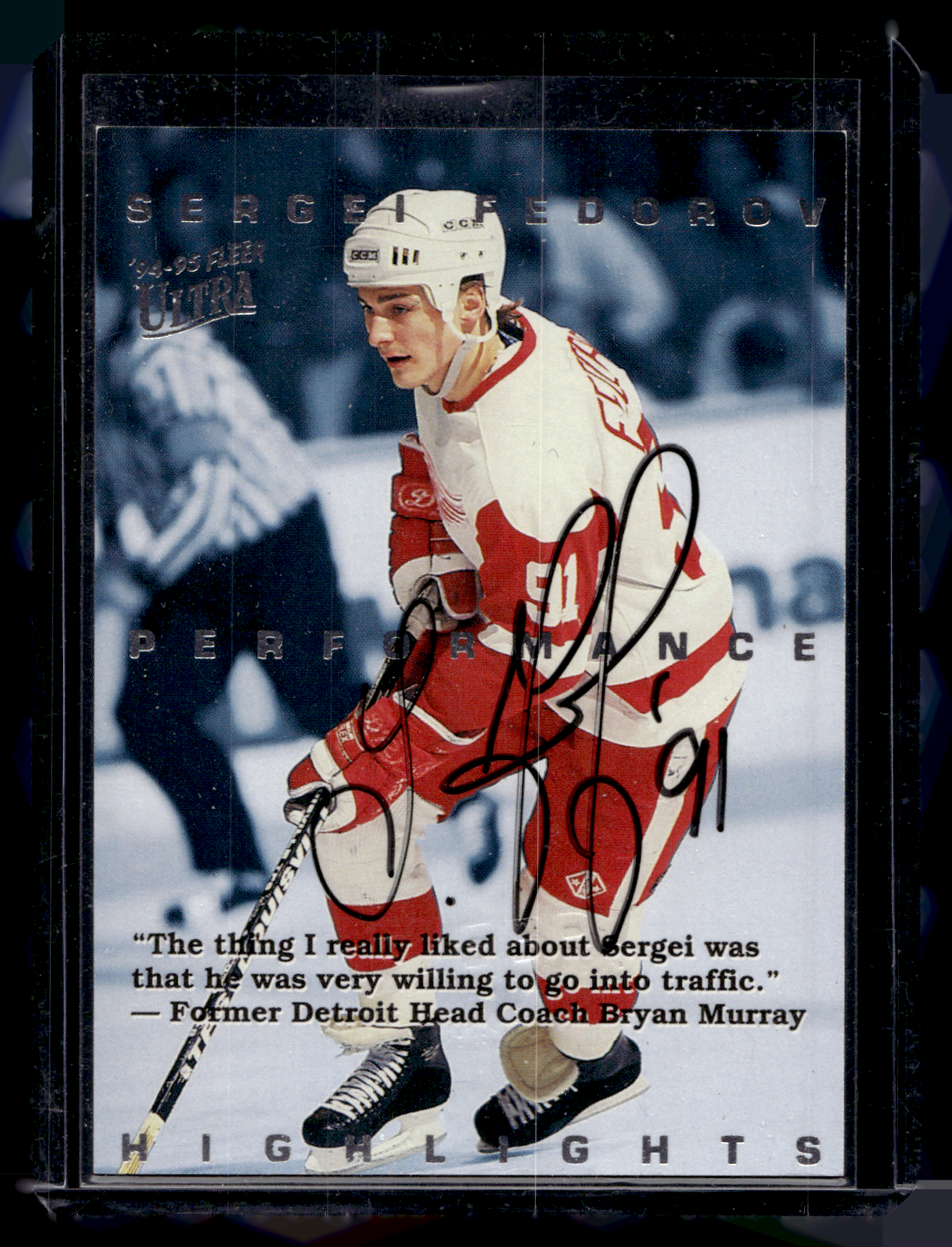 1994-95 Fleer Ultra - Sergei Fedorov Performance Highlights - Autographs - Sergei Fedorov #9