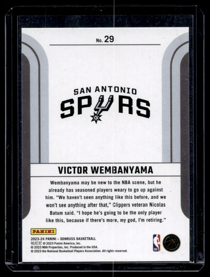 2023-24 Panini Donruss - Franchise Features - Victor Wembanyama #29 RY