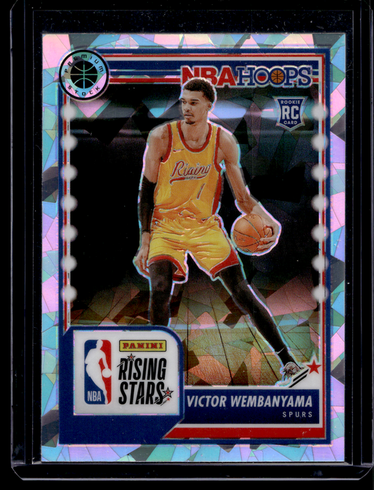 2023-24 Panini NBA Hoops Premium Stock - Ice Prizm -  Rising Stars - Victor Wembanyama #282 RC