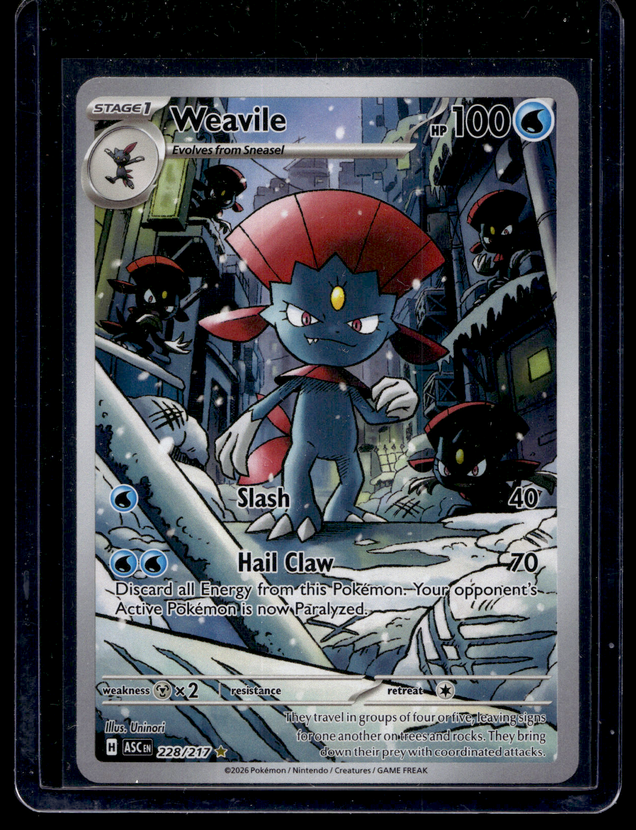 2026 Pokemon - Mega Evolutions - Ascended Heroes - Illustration Rare - Weavile #228