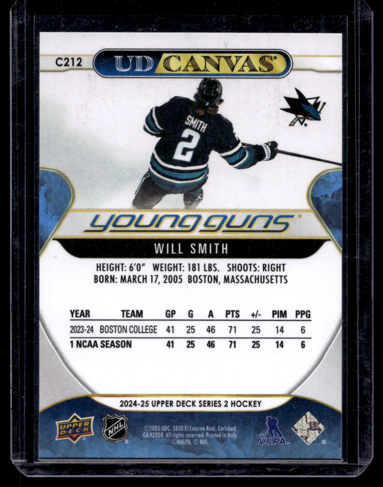 2024-25 Upper Deck Series 2 - UD Canvas -  Young Guns - Will Smith #C212 RY