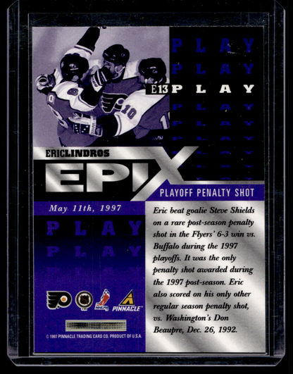 1997-98 Pinnacle - Epix - Purple Play - Eric Lindros #E13