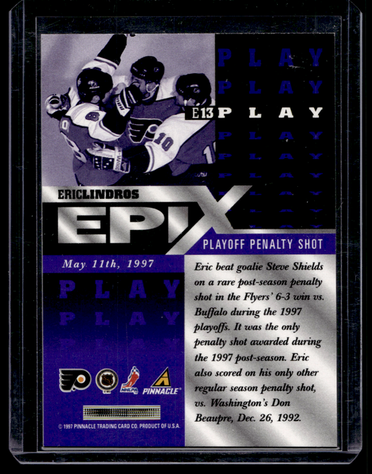 1997-98 Pinnacle - Epix - Purple Play - Eric Lindros #E13