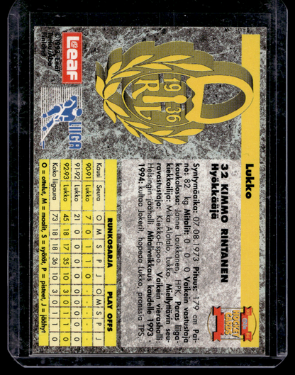 1993-94 Sisu Signature - Kimmo Rintanen