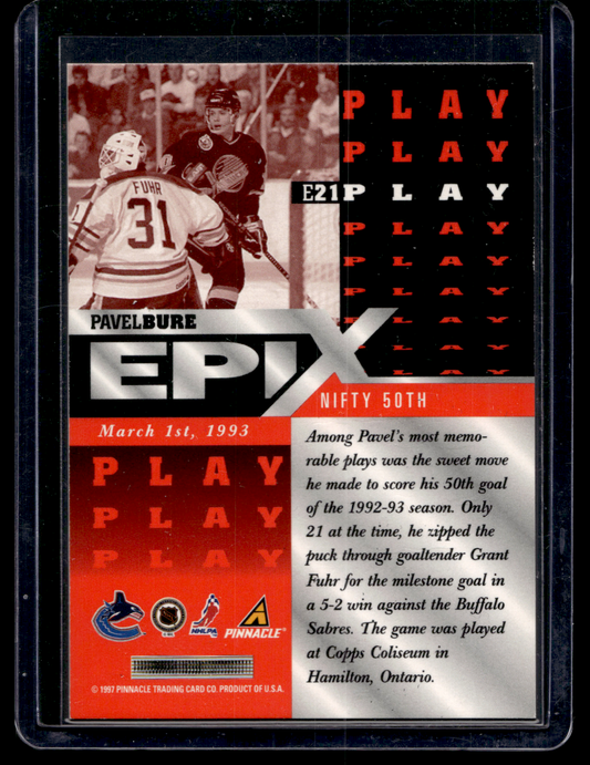 1997-98 Pinnacle - Epix - Orange Play - Pavel Bure #E21