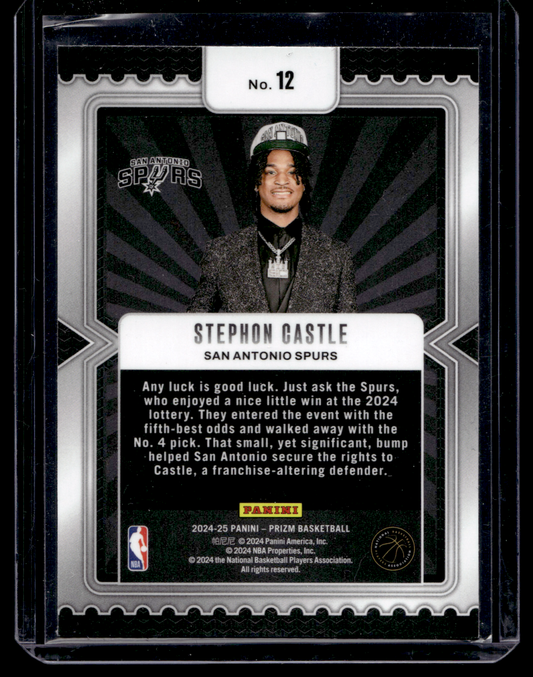 2024-25 Panini Prizm - Luck of the Lottery - Stephon Castle #12 RY