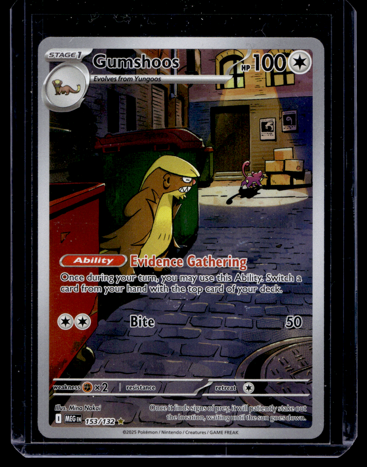 2025 Pokemon - Mega Evolutions - Illustration Rare - Gumshoos #153