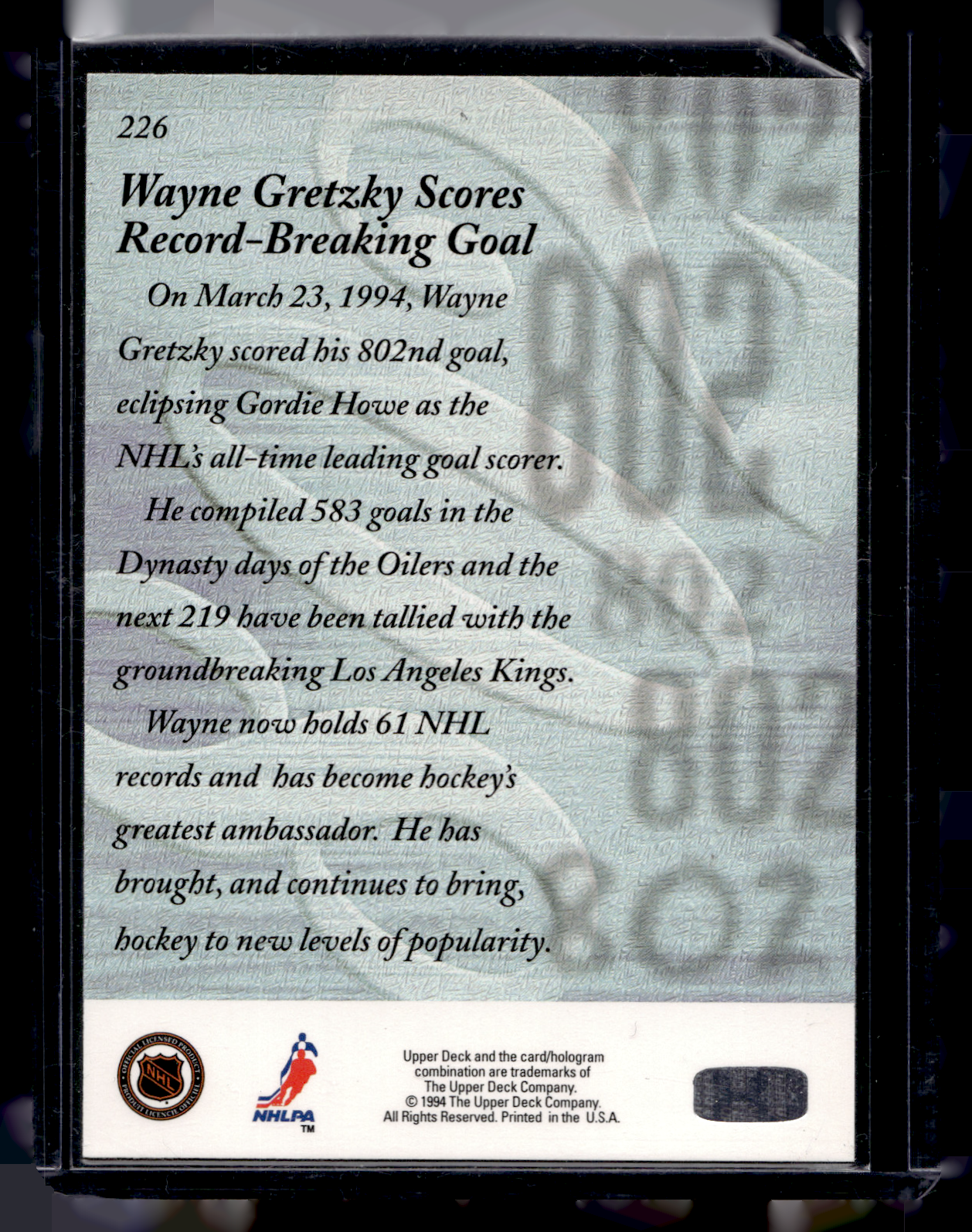 1994-95 Upper Deck - Wayne Gretzky #226