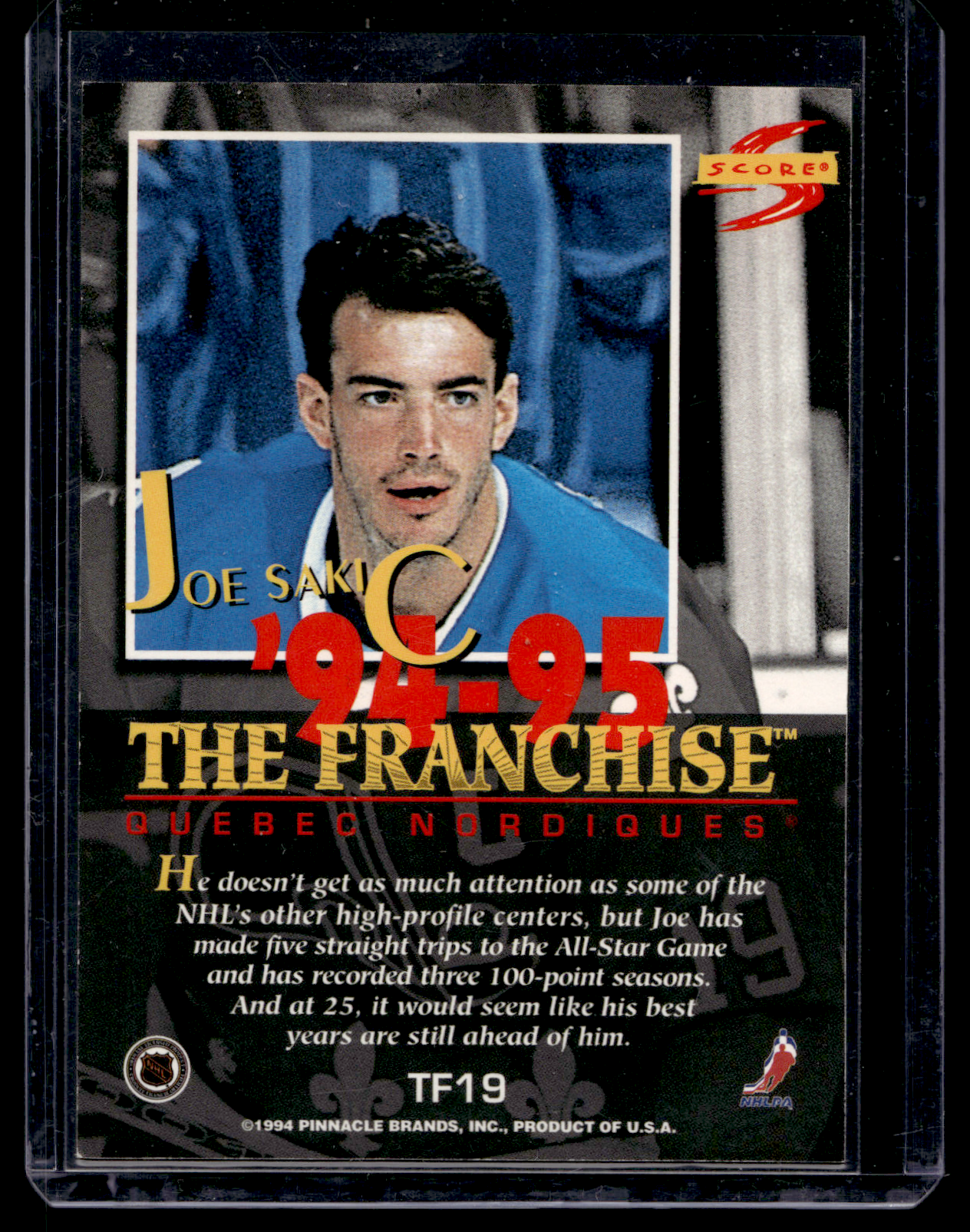 1994-95 Score - The Franchise - Joe Sakic #TF19