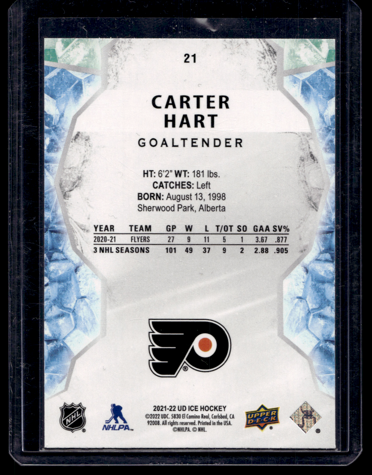 2021-22 Upper Deck Ice - Green - Carter Hart #21