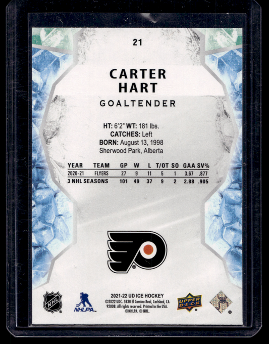 2021-22 Upper Deck Ice - Green - Carter Hart #21