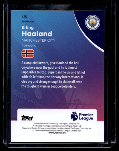 2025-26 Topps Chrome Premier League - Refractor - Erling Haaland #125
