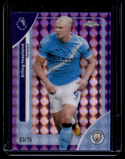 2025-26 Topps Chrome Premier League - Purple Wave Refractor - Erling Haaland #125 /75