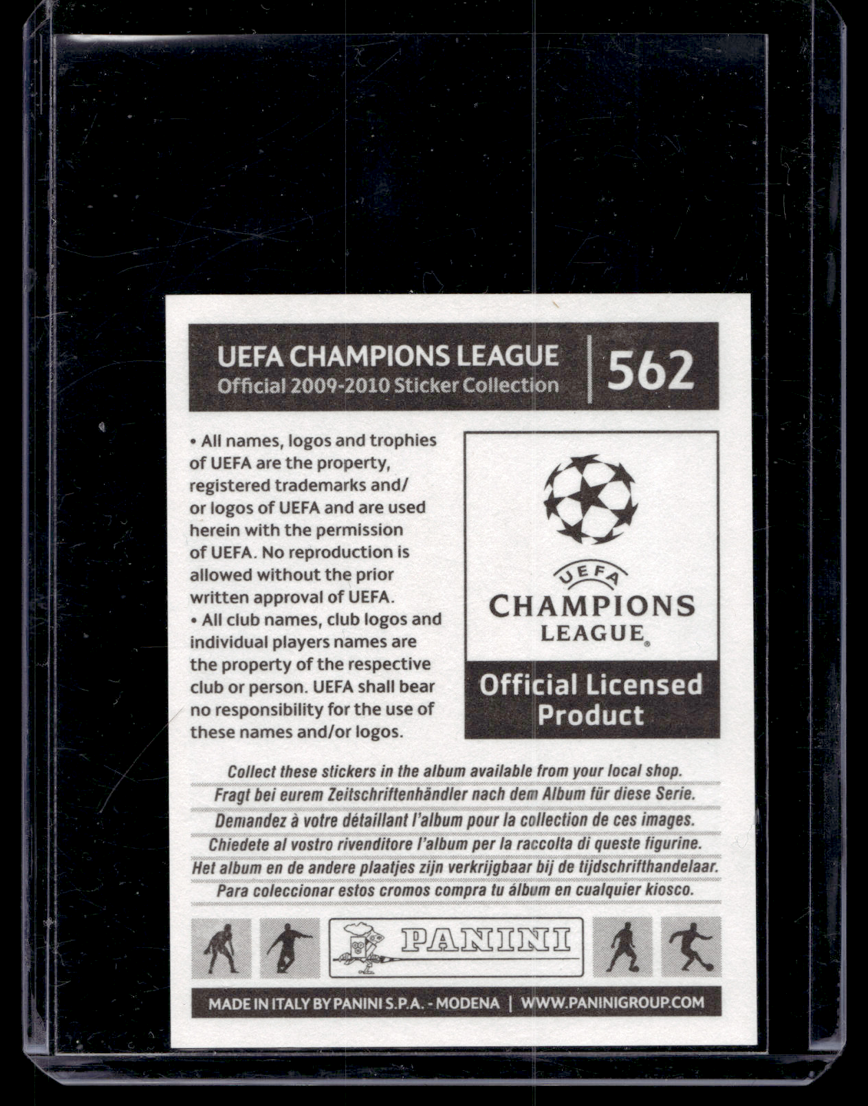 2009-10 Panini UEFA Champions League Official Sticker Collection - Lionel Messi #562