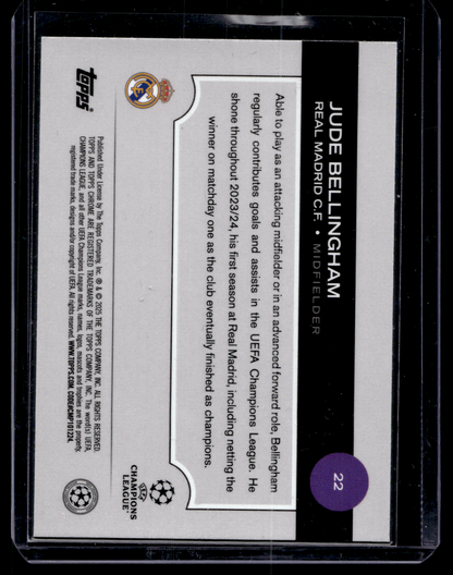 2024-25 Topps Chrome UEFA Club Competitions - Pulsar Refractor - Jude Bellingham #22