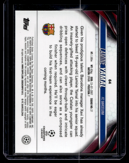 2023-24 Topps UEFA Club Competitions - Lamine Yamal #64 RC