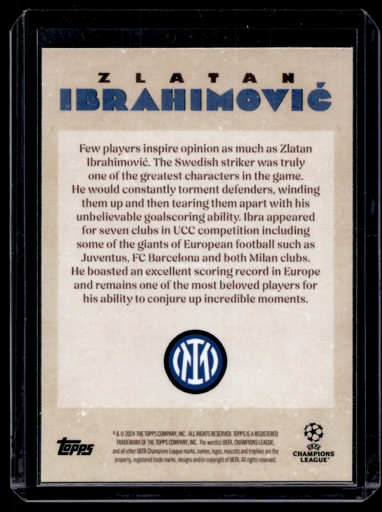 2024-25 Topps Deco UEFA Club Competitions - Artistry - Zlatan Ibrahimovic