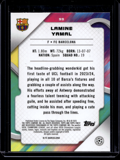 2024-25 Topps Finest UEFA Club Competitions - Lamine Yamal #99