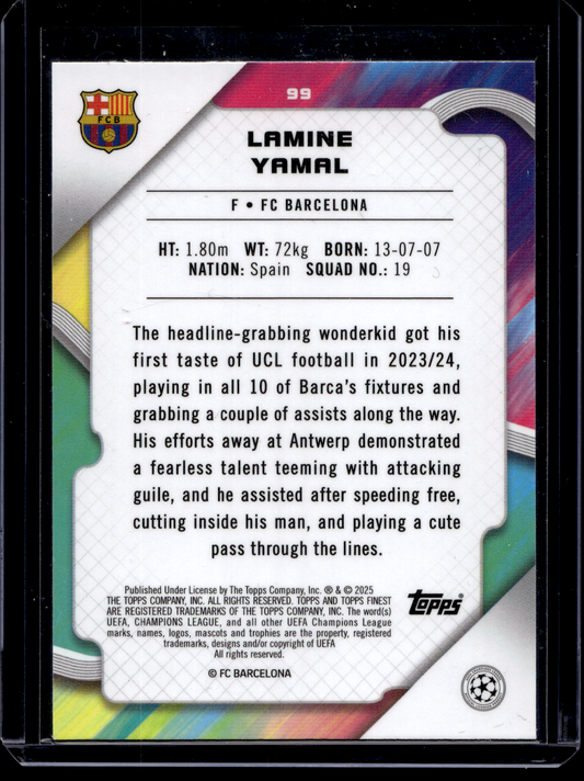 2024-25 Topps Finest UEFA Club Competitions - Lamine Yamal #99