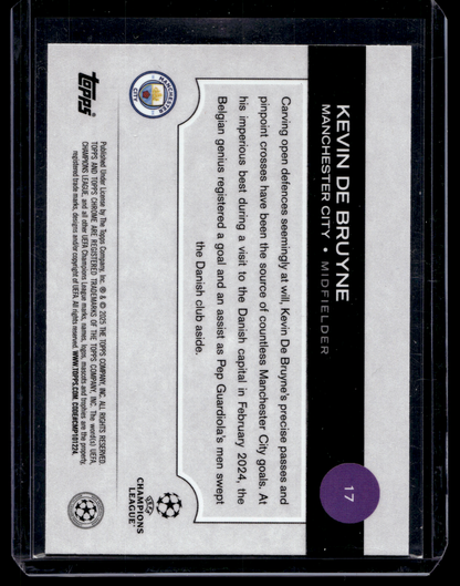 2024-25 Topps Chrome UEFA Club Competitions Sapphire Edition - Kevin De Bruyne #17