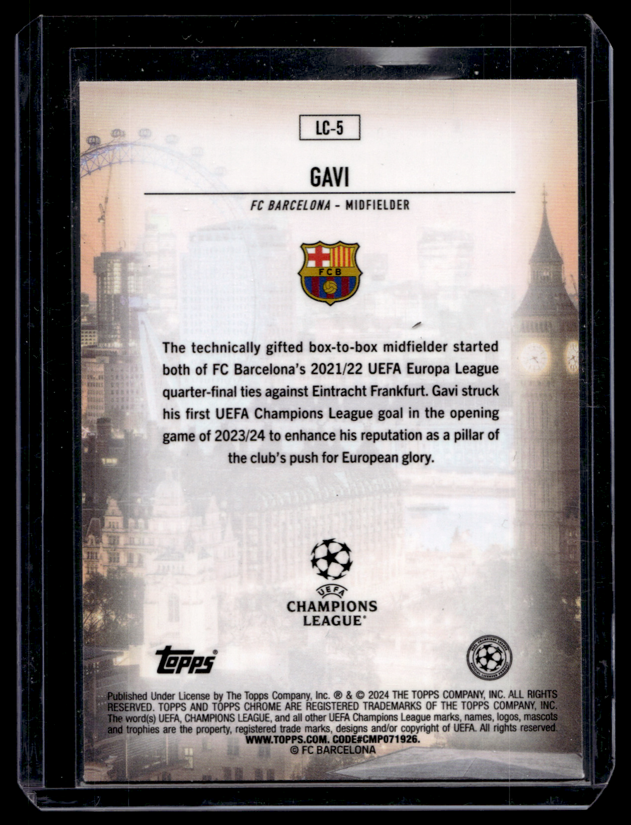 2023-24 Topps Chrome UEFA Club Competitions - London Calling - Gavi #LC-5