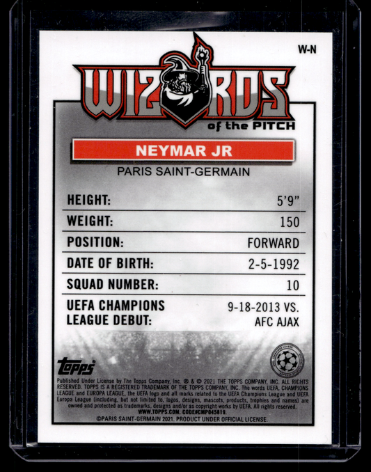 2020-21 Topps Merlin Collection Chrome UEFA Champions League - Wizards of the Pitch - Neymar Jr #W-N