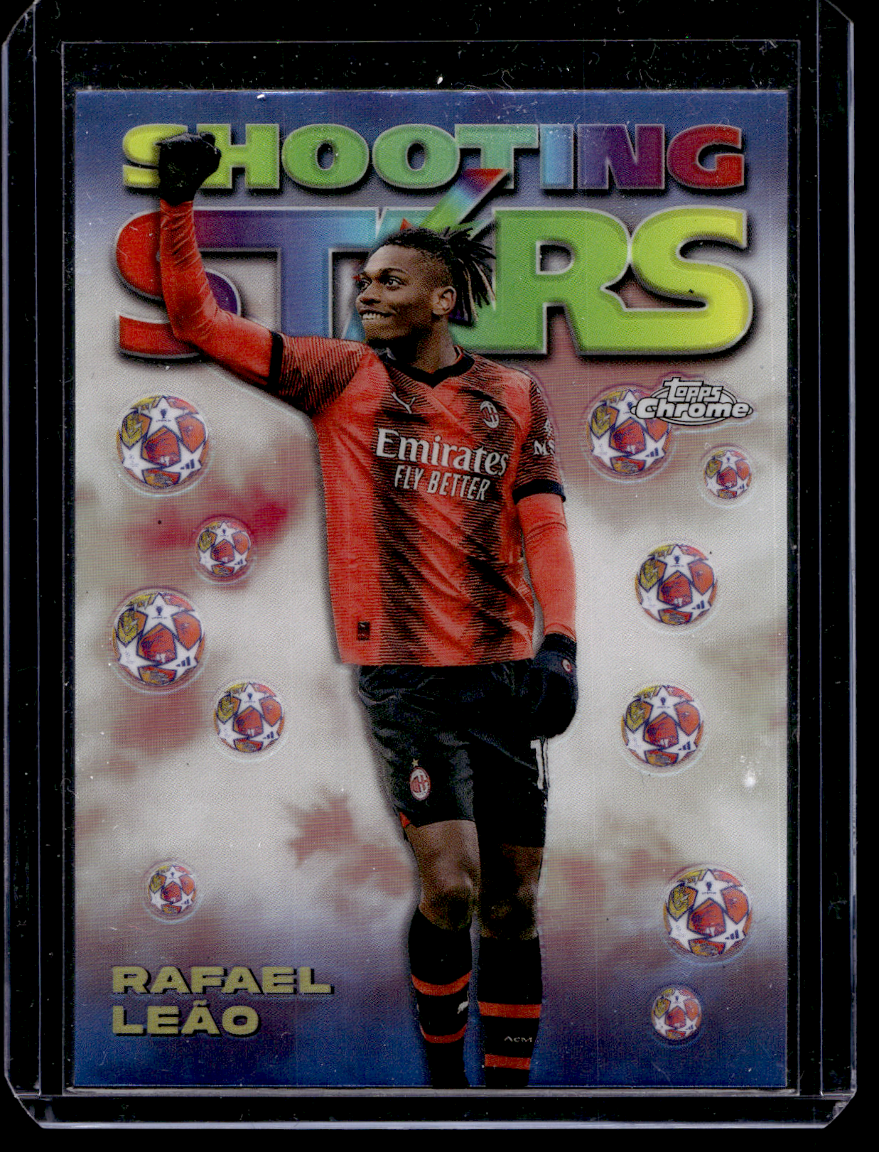 2023-24 Topps Chrome UEFA Club Competitions - 1998 Topps Chrome Shooting Stars -Rafael Leão #98-1