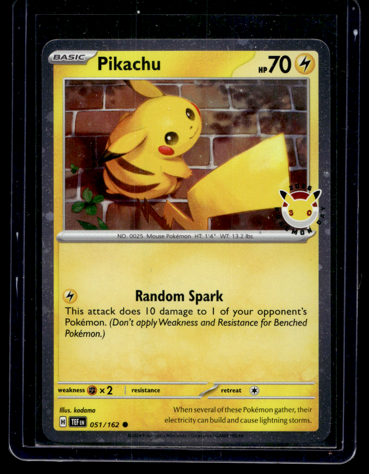 2024 Pokemon Scarlet & Violet: Temporal Forces - Cosmos Holo - Pikachu 2026 Pokemon Day #051