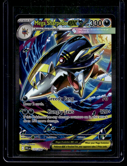 2025 Pokemon Phantasmal Flames - Special Illustration Rare - Mega Sharpedo ex #127