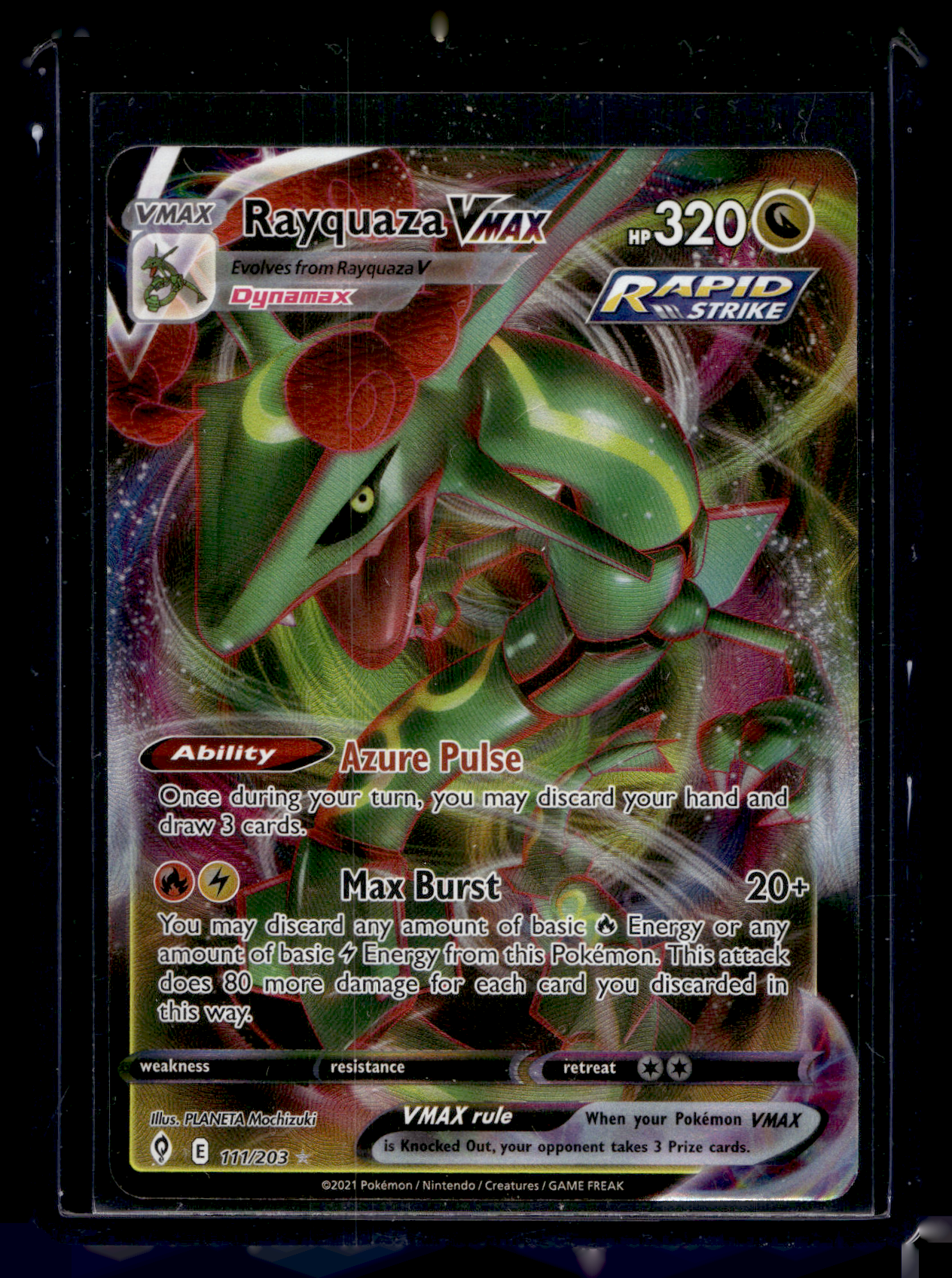 2021 Pokemon Sword & Shield - Evolving Skies - Rayquaza VMAX #111