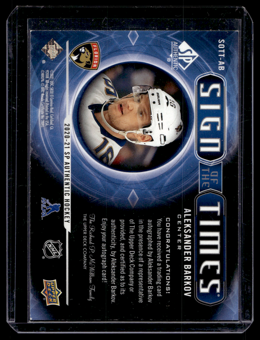 2020-21 Upper Deck SP Authentic - Sign of the Times - Black - Aleksander Barkov #SOTT-AB /15