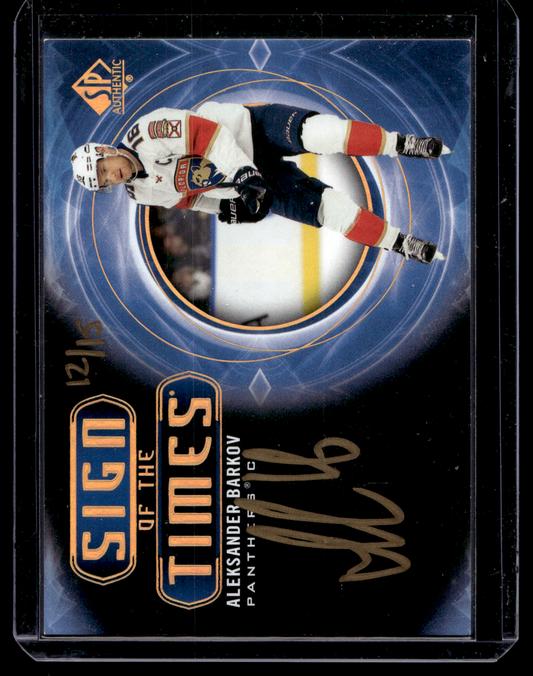 2020-21 Upper Deck SP Authentic - Sign of the Times - Black - Aleksander Barkov #SOTT-AB /15