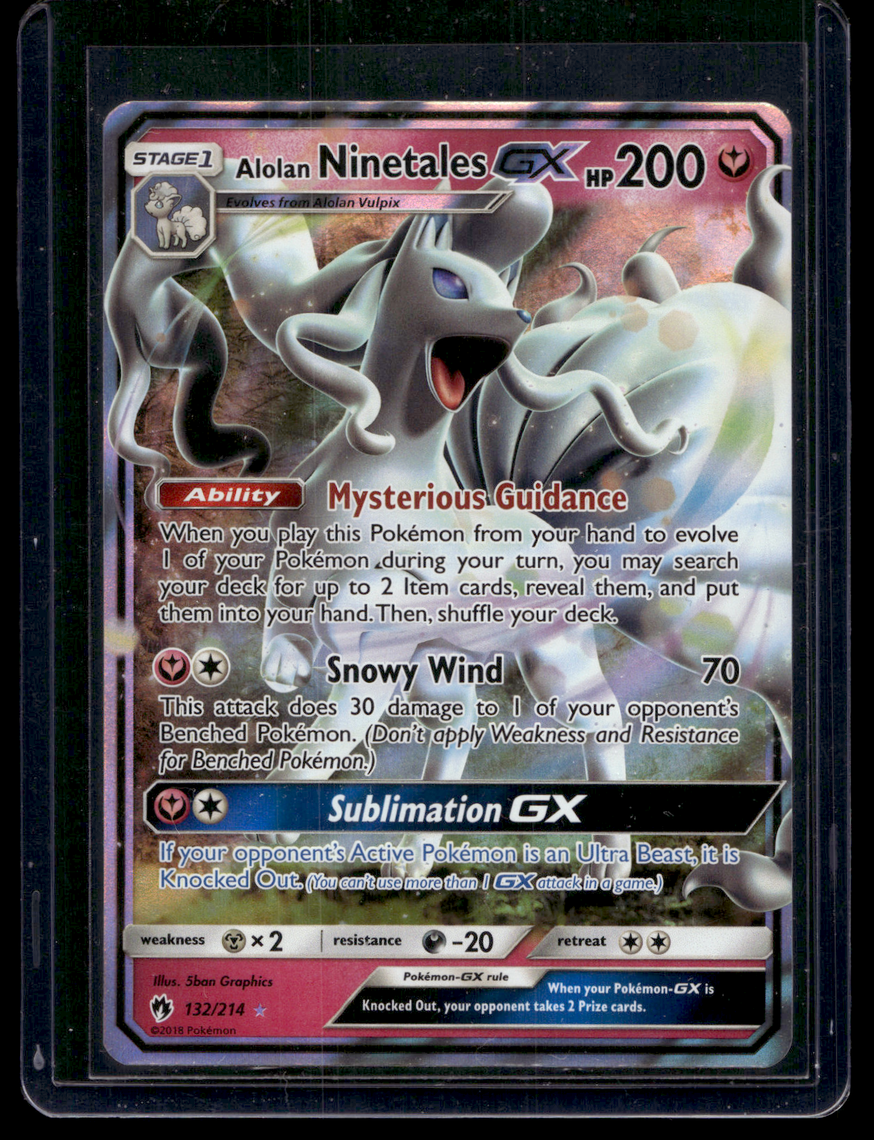 2018 Pokemon Sun & Moon - Lost Thunder - Alolan Ninetales GX #132