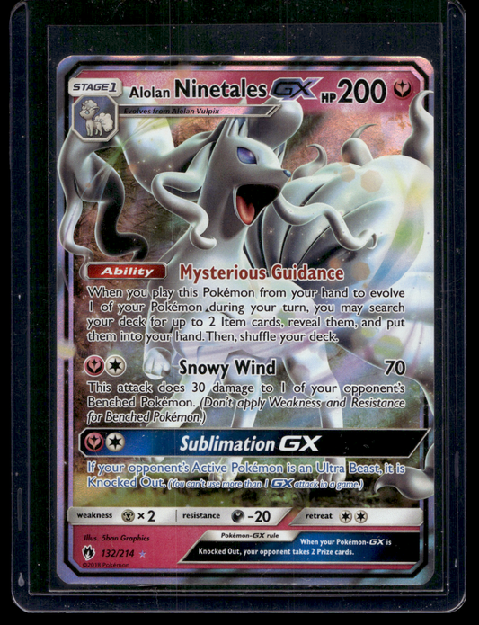2018 Pokemon Sun & Moon - Lost Thunder - Alolan Ninetales GX #132