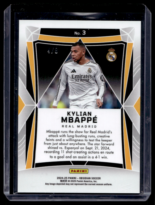 2024-25 Panini Obsidian - Electric Etch Marble Flood - Kylian Mbappé #3 /8