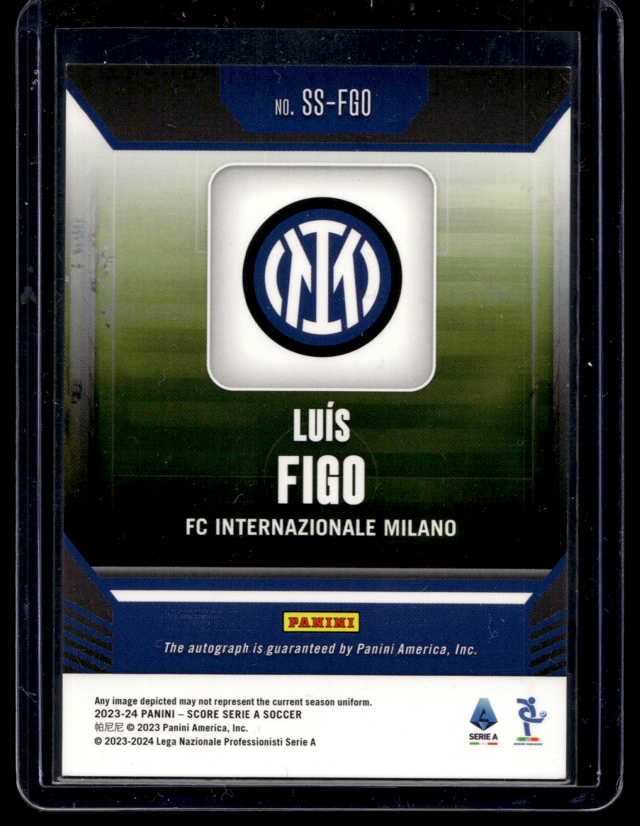 2023-24 Panini Score FIFA - Score Gold Signatures - Luis Figo #SS-FGO /10