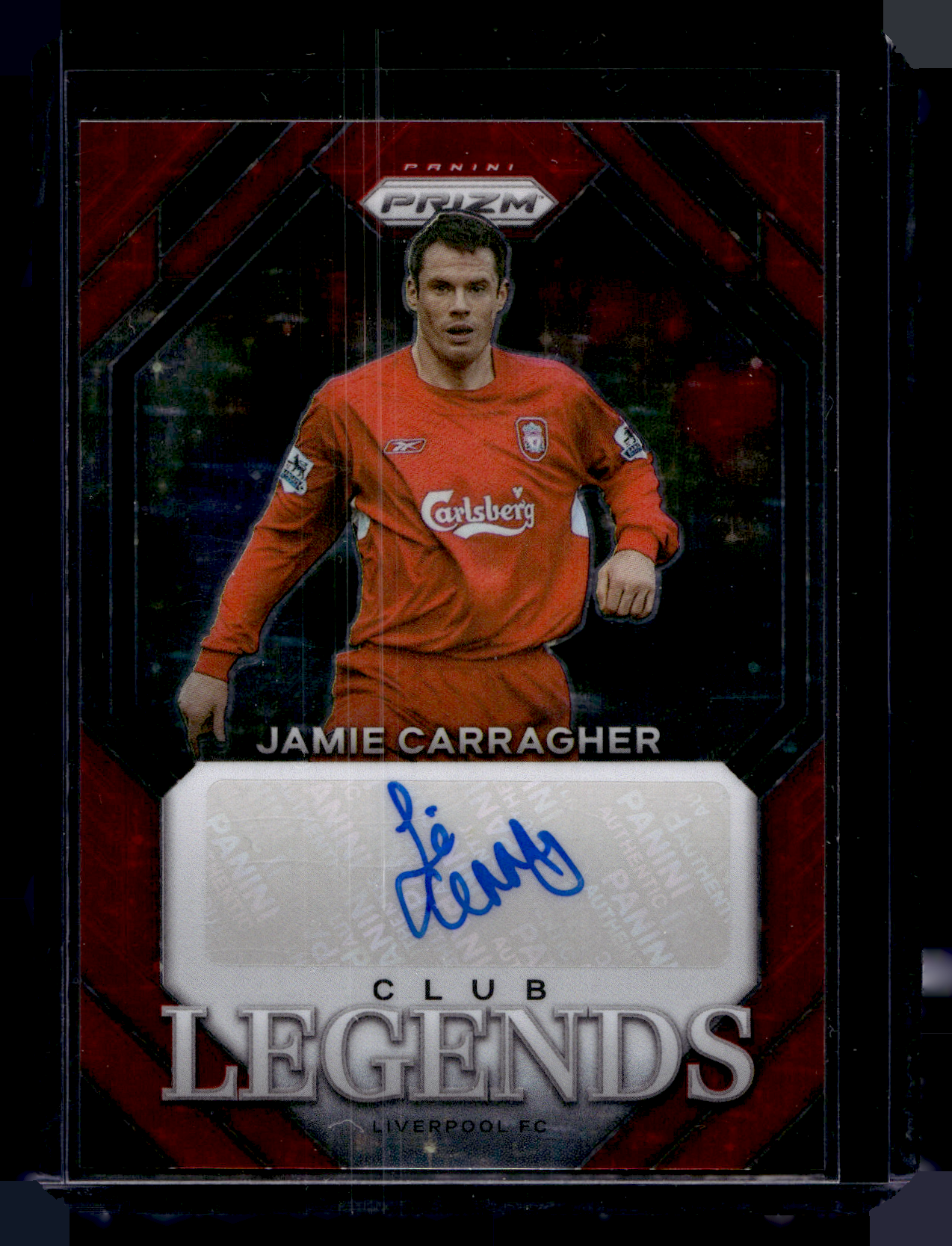 2023-24 Panini Prizm Premier League - Club Legends Signatures - Red Stars Prizm - Jamie Carragher #CL-JC