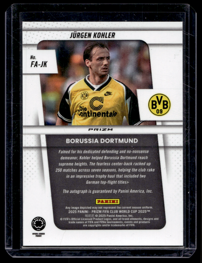 2025 Panini Prizm FIFA Club World Cup - Flashback Autographs - Velocity Prizm - Jürgen Kohler #FA-JK