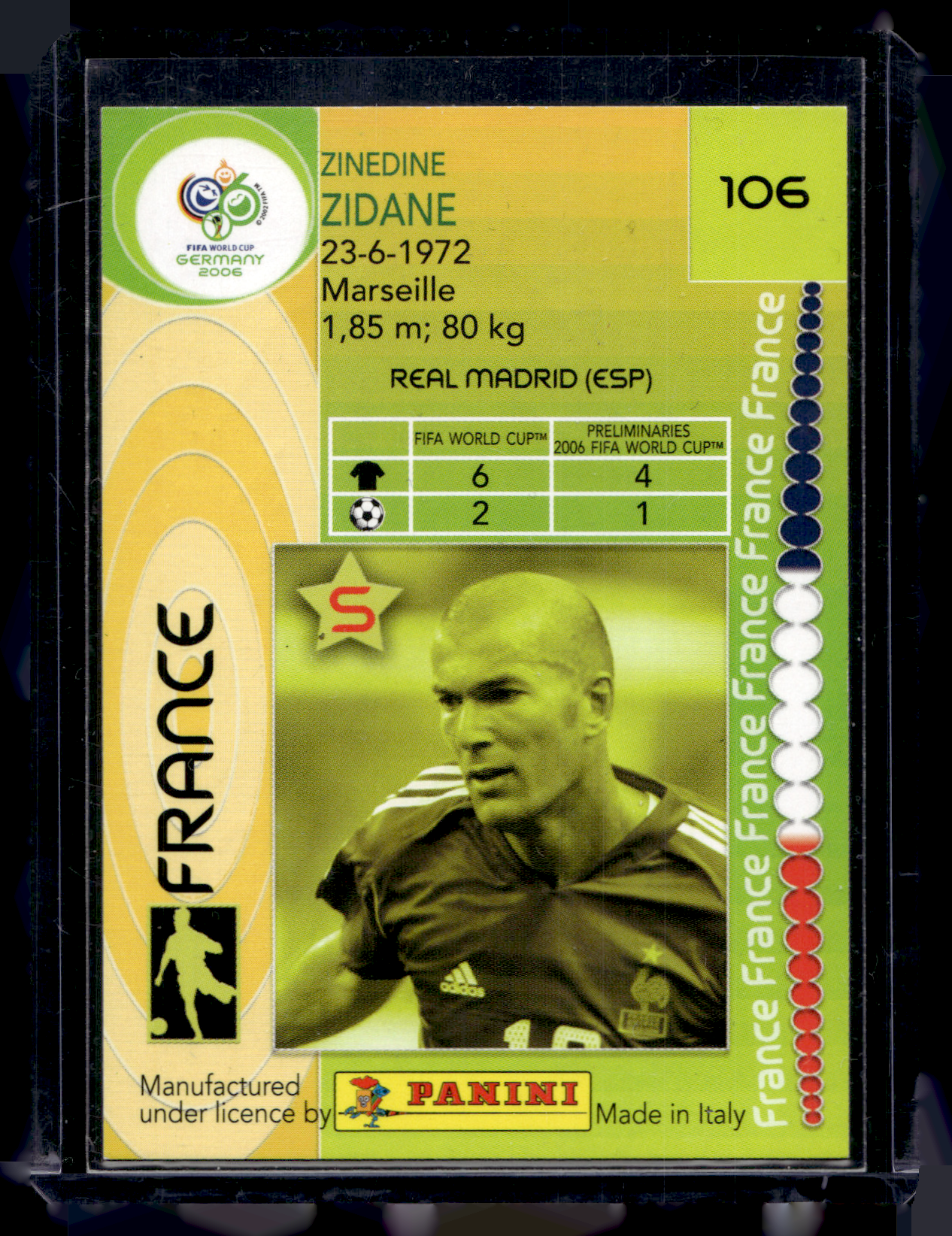 2006 Panini FIFA World Cup Germany - Zinedine Zidane #106