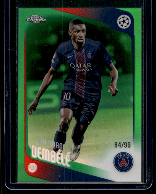 2025-26 Topps Chrome UEFA Club Competitions - Green Refractor - Ousmane Dembélé #3 /99
