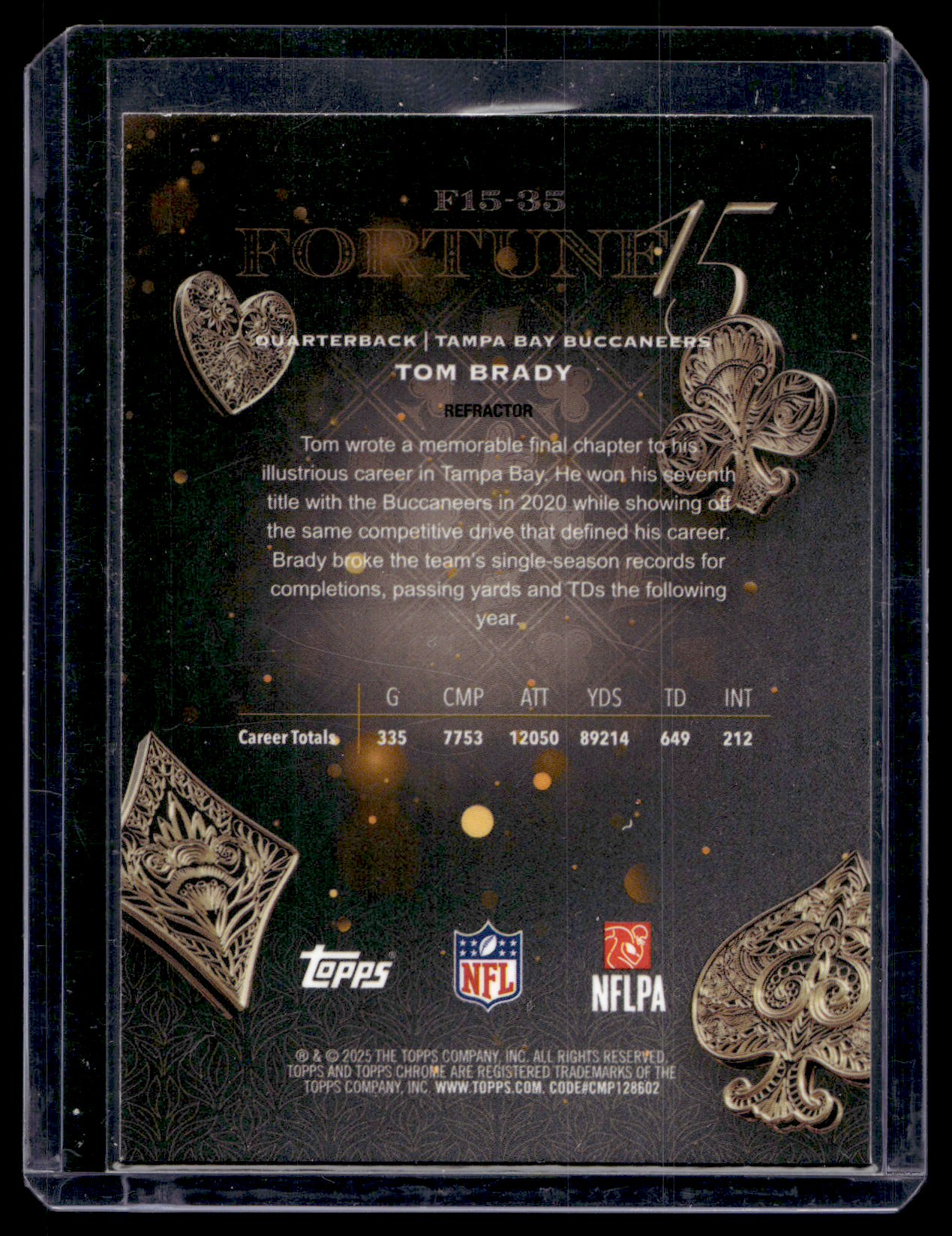 2025 Topps Chrome - Fortune 15 - Tom Brady #F15-35