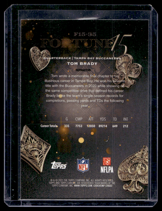 2025 Topps Chrome - Fortune 15 - Tom Brady #F15-35