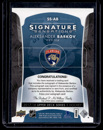 2017-18 Upper Deck - Signature Sensations - Aleksander Barkov #SS-AB