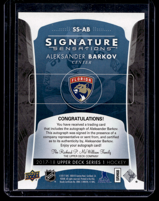 2017-18 Upper Deck - Signature Sensations - Aleksander Barkov #SS-AB
