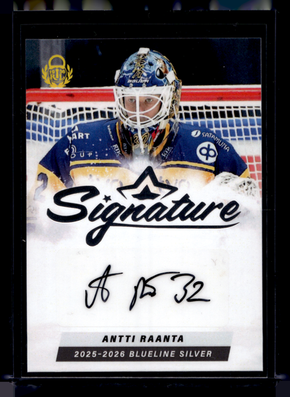 2025-26 Blueline Signature Silver - Antti Raanta #AU-AR /80