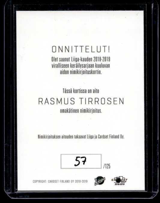 2018-19 Cardset Signature Platinum Edition - Rasmus Tirronen /125